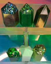 Load image into Gallery viewer, Resin crystal set in earthy green & mint tones