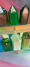 Load image into Gallery viewer, Resin crystal set in earthy green & mint tones