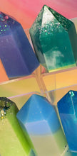 Load image into Gallery viewer, Resin crystal set in blue & green tones
