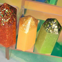 Load image into Gallery viewer, Resin crystal set in bright rainbow tones