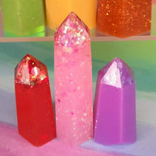 Load image into Gallery viewer, Resin crystal set in bright rainbow tones