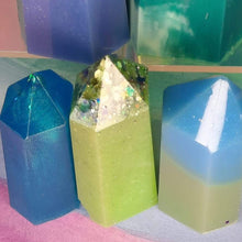Load image into Gallery viewer, Resin crystal set in blue & green tones