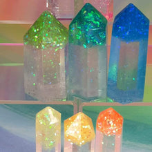 Load image into Gallery viewer, Resin crystal set in rainbow clear tones