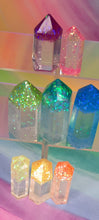 Load image into Gallery viewer, Resin crystal set in rainbow clear tones