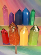Load image into Gallery viewer, Resin crystal set in bright rainbow tones