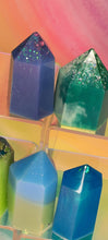 Load image into Gallery viewer, Resin crystal set in blue & green tones