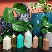 Load image into Gallery viewer, Resin crystal set in earthy forest tones