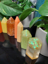 Load image into Gallery viewer, Resin crystal set in Autumn amber tones