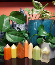 Load image into Gallery viewer, Resin crystal set in Autumn amber tones