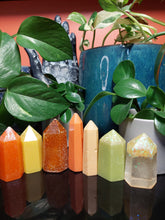 Load image into Gallery viewer, Resin crystal set in Autumn amber tones