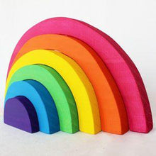 Load image into Gallery viewer, Blank raw pine wooden rainbow handmade toy