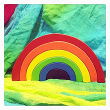Load image into Gallery viewer, Wooden rainbow handmade toy