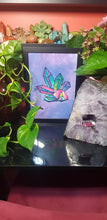 Load image into Gallery viewer, Rainbow & purple crystal quartz point cluster crystal tattoo inspired art