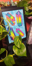 Load image into Gallery viewer, Rainbow crystal quartz point cluster crystal tattoo inspired art