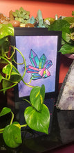 Load image into Gallery viewer, Rainbow & purple crystal quartz point cluster crystal tattoo inspired art