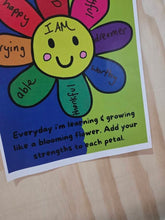 Load image into Gallery viewer, FREE PRINTABLE solid rainbow coloured flourishing flower activity

