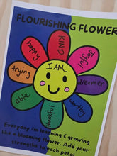 Load image into Gallery viewer, FREE PRINTABLE solid rainbow coloured flourishing flower activity
