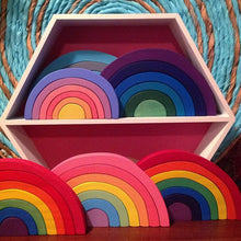 Load image into Gallery viewer, Wooden rainbow handmade toy
