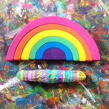 Load image into Gallery viewer, Wooden rainbow handmade toy
