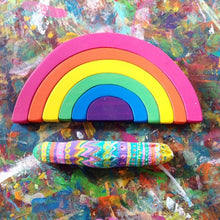 Load image into Gallery viewer, Wooden rainbow handmade toy
