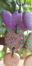 Load image into Gallery viewer, SALE $10!!!! Purple goddess crowns handmade earrings polymer clay
