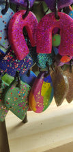 Load image into Gallery viewer, Pretty pesto handmade glitter polymer clay earrings
