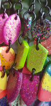 Load image into Gallery viewer, Green apple handmade glitter polymer clay earrings
