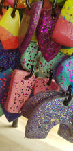 Load image into Gallery viewer, Minty mint handmade glitter polymer clay earrings
