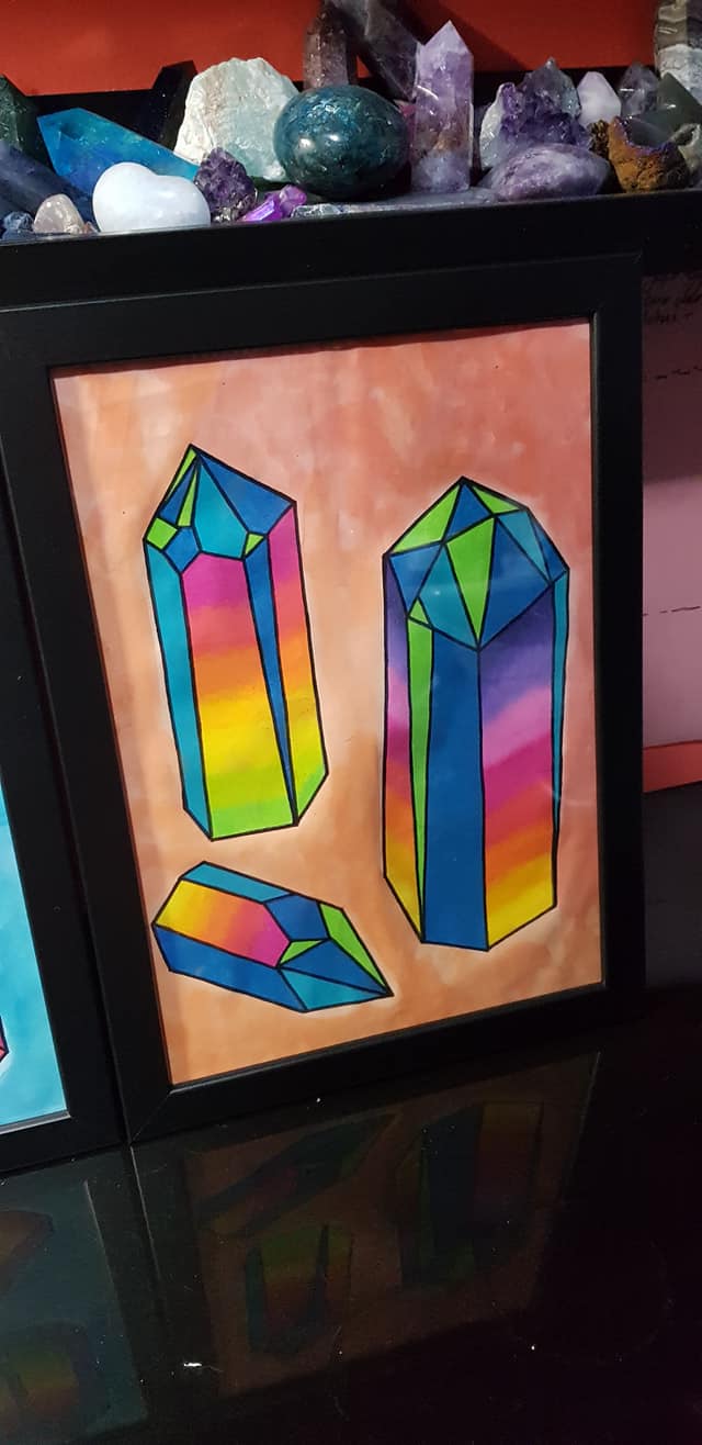 tattoo inspired crystal art