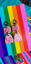 Load image into Gallery viewer, Fairy floss handmade glitter polymer clay earrings
