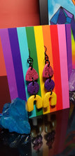 Load image into Gallery viewer, Sunshine rainbows handmade polymer clay earrings
