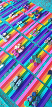 Load image into Gallery viewer, Mystical magenta rainbows handmade glitter polymer clay earrings
