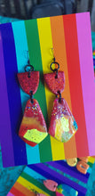 Load image into Gallery viewer, Foxy lady handmade glitter polymer clay earrings
