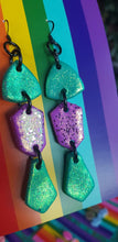 Load image into Gallery viewer, Emerald beauty handmade glitter polymer clay earrings
