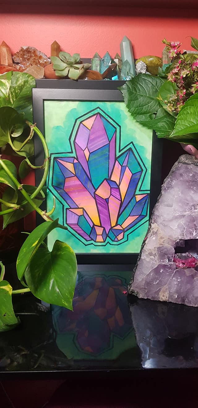 Rainbow quartz point art