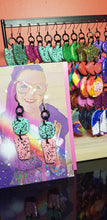 Load image into Gallery viewer, Minty mint handmade glitter polymer clay earrings
