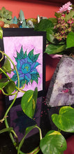 Load image into Gallery viewer, Turquoise &amp; purple peony flower Australian floral tattoo inspired artwork
