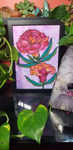Load image into Gallery viewer, Red &amp; orange carnations flower Australian floral tattoo inspired artwork
