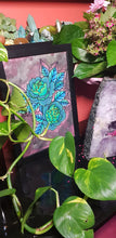 Load image into Gallery viewer, Green &amp; turquoise peonies Australian floral tattoo inspired artwork
