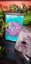 Load image into Gallery viewer, Indigo &amp; purple dahlia flower Australian floral tattoo inspired artwork
