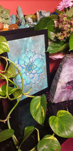Load image into Gallery viewer, Teal turquoise succulent flower Australian floral tattoo inspired artwork

