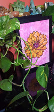 Load image into Gallery viewer, Golden dahlia Australian floral tattoo inspired artwork
