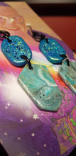 Load image into Gallery viewer, Ocean breeze handmade glitter polymer clay earrings
