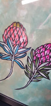 Load image into Gallery viewer, Protea babies flower Australian floral tattoo inspired artwork
