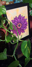 Load image into Gallery viewer, Pink gerbra flower Australian floral tattoo inspired artwork
