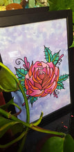 Load image into Gallery viewer, Red rose beauty flower Australian floral tattoo inspired artwork

