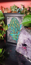 Load image into Gallery viewer, Green &amp; golden protea flower Australian floral tattoo inspired artwork
