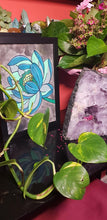 Load image into Gallery viewer, Turquoise lotus flower Australian floral tattoo inspired artwork
