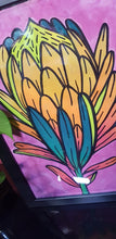 Load image into Gallery viewer, Yellow protea flower Australian floral tattoo inspired artwork
