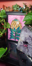 Load image into Gallery viewer, Yellow &amp; Orange protea flower Australian floral tattoo inspired artwork
